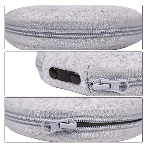 ELEZAY Small CD Case Round Felt 20 Capacity CDs Storage Wallet DVD Disc Holder,Light Grey - color: C-LightGray