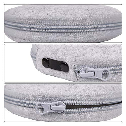 ELEZAY Small CD Case Round Felt 20 Capacity CDs Storage Wallet DVD Disc Holder,Light Grey - color: C-LightGray