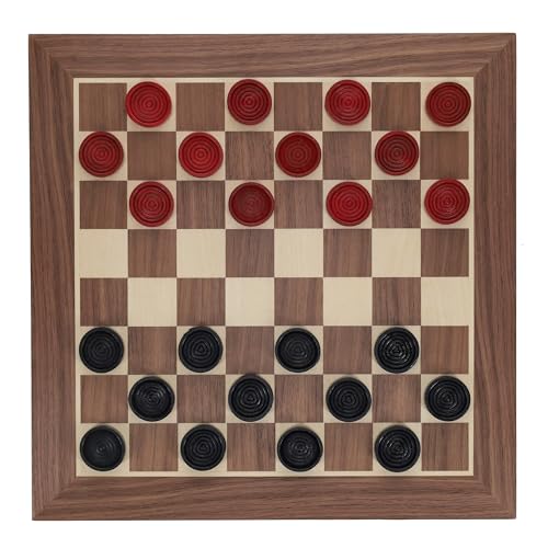 WE Games Old School Wooden Checkers Set Red and Black Pieces – 12 Inch Classic Board Game for Strategy Play, Gatherings, and Game Nights