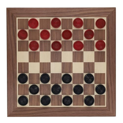 WE Games Old School Wooden Checkers Set Red and Black Pieces – 12 Inch Classic Board Game for Strategy Play, Gatherings, and Game Nights