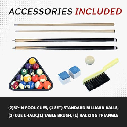 Billiards Table，7 FT Pool Table with Premium Accessories, Durable Matte-Black Finish, and Heavy Duty Legs for Modern Adult Rrec Room Family Game Room - color: Black+Green