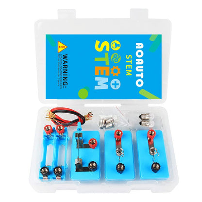 Kids Electric Circuit STEM Experiment Kit, Physics Learning Set for Series & Parallel Circuits, Teaching Supplies for Classroom & Homeschool Students