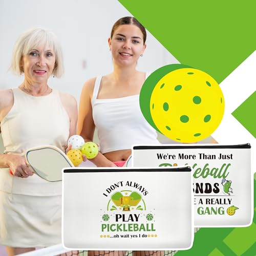 4 Pcs Pickleball Gifts Makeup Bags Dink Ball Bags for or Women Men Cosmetic Bag Christmas Gifts for Women Girls Zipper Canvas Toiletry Bag - style: Pickleball