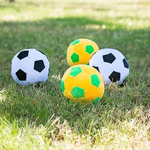 AOQI Plush Soccer Balls - Fluffy Stuffed Toy Soccer Ball Plush Pillow Soft Durable Stuff Soccerball Gift for Kids Boy Baby (Green -Yellow,7.8inch/20cm) - color: Green -Yellow, size: 7.8inch/20cm