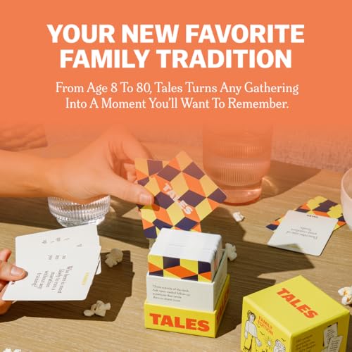 TALES Family Edition 150 Conversation Cards for Family Game Night, Adults, Teens, and Kids, Family Dinners, and Gatherings, Prompts for Meaningful Connections - color: Family Edition
