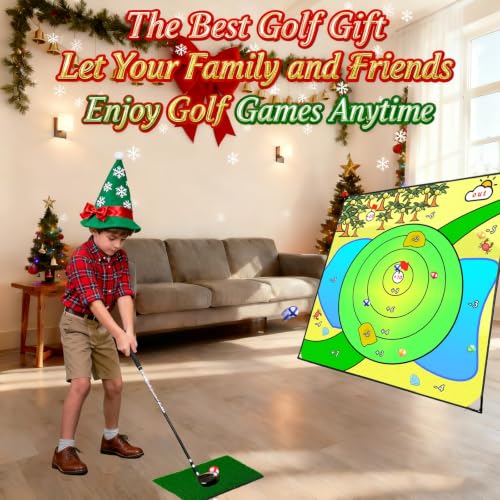 Golf Chipping Outdoor Game Set,Portable Battle Chipping Mat,Indoor Outdoor Sticky Golf for Adults and Junior Golfer Training Practise,Friends Family Yard Target Game