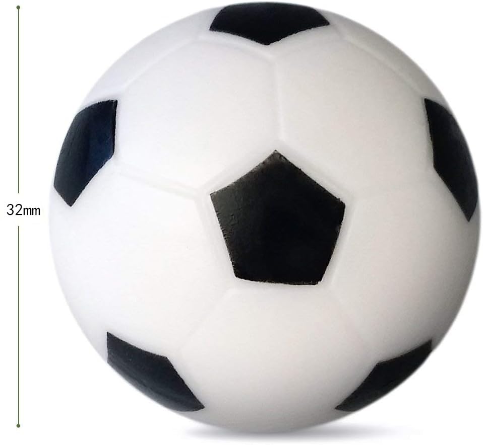 9 Pieces Foosball Table Replacement Foosballs, 32mm Game Table Size Black and White Tabletop Soccer Balls
