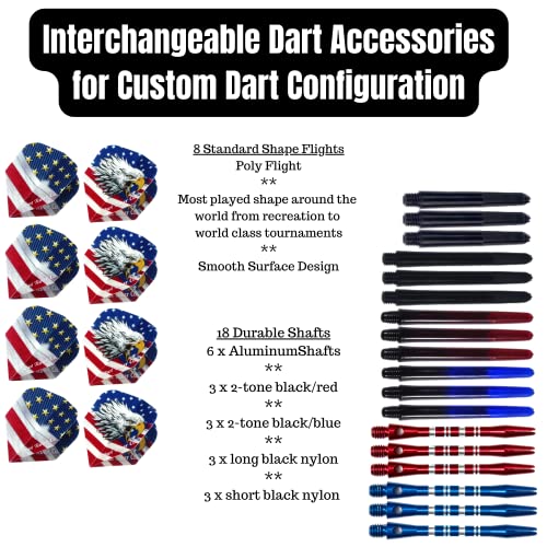 Soft Tip Darts Set - Professional Darts for Electronic Dartboard - Includes Brass Barrels + Plastic & Aluminum Shafts + Rubber O'Rings + Flights + 50PC 2BA Tips + Wrench - style: 19g-USA-STC10421
