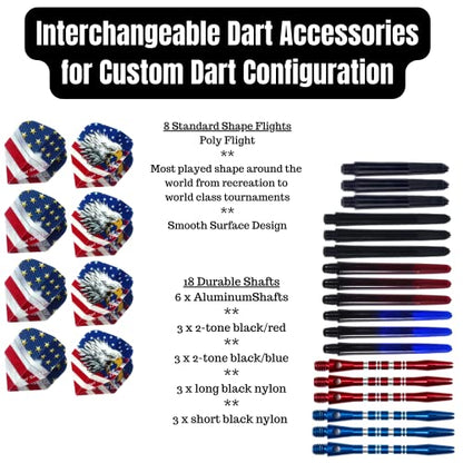 Soft Tip Darts Set - Professional Darts for Electronic Dartboard - Includes Brass Barrels + Plastic & Aluminum Shafts + Rubber O'Rings + Flights + 50PC 2BA Tips + Wrench - style: 19g-USA-STC10421