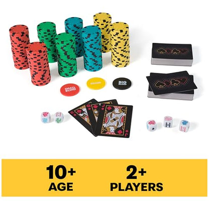 Spin Master Games, Cardinal Legacy Deluxe 200-Piece Poker Set, Premium Dual-Toned Poker Chips in Wooden Storage Case, 2-10 Players, for Ages 10 & Up - color: Multicolor