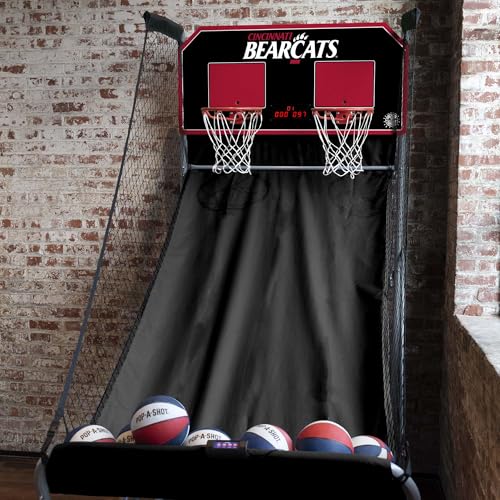 Pop-A-Shot - Home Dual Shot with NCAA Graphics l Sensor Scoring l 16 Game Modes l 7 Balls l Foldable Storage l for All NCAA Fans - style: Cincinnati Bearcats