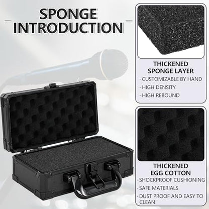11 Inch Carrying Case With Customizable Pre-Diced Foam, Aluminum Case, Aluminum Alloy Sturdy Build, Storage Case for Microphone, Equipment, Camera, Tools, Recorder, etc - size: 11.1x5.9x5.5 Inch