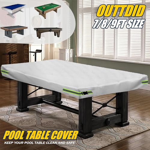 Pool Table Cover - Billiard Table Cover, 600D Waterproof Covers for Billiard Pool Table, Heavy Duty Scratched-Free UV Protection Snooker Furniture Table Cover - color: Grey, size: 8ft