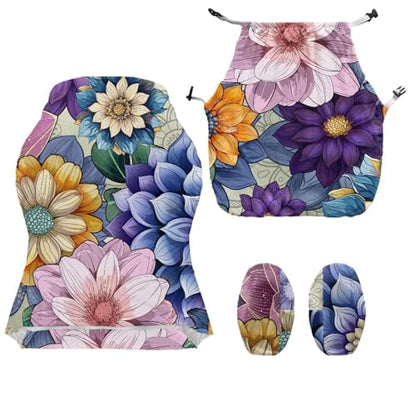 Suobstales Boho Mandala Flower Pattern Gaming Chair Cover with Armrest Covers, Stretch Computer Desk Chair Covers Gamer Chair Slipcovers for Reclining Racing Gaming Chair - color: Boho Mandala Flower