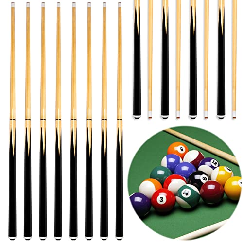 Wettarn Pool Sticks 2 Piece 58 Inch Bar Billiard Pool Cue Table 12 oz 13 mm Glue for Tips Hardwood Wooden Cue Sticks Gift for Adults, Beginner, Men, Player, Starter, Club, Party, Father's Day
