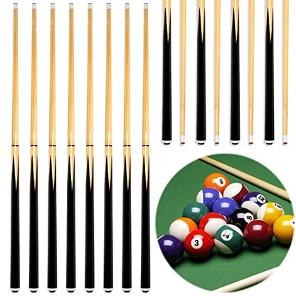 Wettarn Pool Sticks 2 Piece 58 Inch Bar Billiard Pool Cue Table 12 oz 13 mm Glue for Tips Hardwood Wooden Cue Sticks Gift for Adults, Beginner, Men, Player, Starter, Club, Party, Father's Day