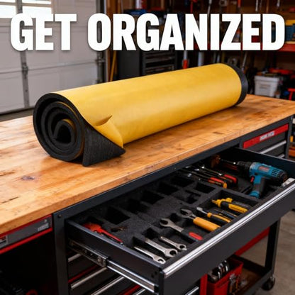 XCEL Marine Foam Roll with Self Adhesive - Black 60" x 16" x 1/2" Closed Cell Foam Rubber Water Resistant Padding Sheet - Home, Marine, Garage, Automotive, Crafts & Cosplay (Black, 60" x 16" x 1/2") - color: Black, size: 60" x 16" x 1/2"