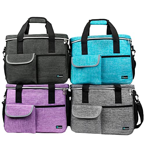 PetAmi Dog Travel Bag Organizer, Pet Travel Kit with 2 Food Containers & 2 Collapsible Dog Bowls, Pet Supplies Tote with Luggage Sleeve, Weekend Road Trip Camping Essentials, Gray, Large - color: Grey, size: Large - 15.5"L x 9.5"W x 14.0"H