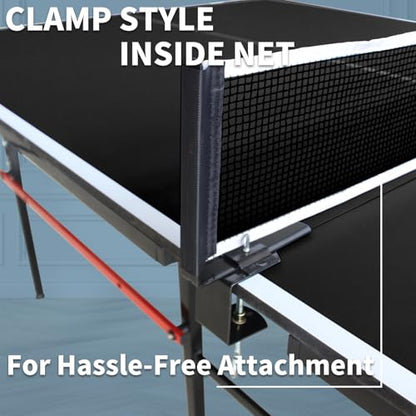 Ping Pong Table Foldable & Portable Table Tennis Table Set for Indoor & Outdoor Games with Net, 2 Paddles and 3 Balls - size: 8FT-Black