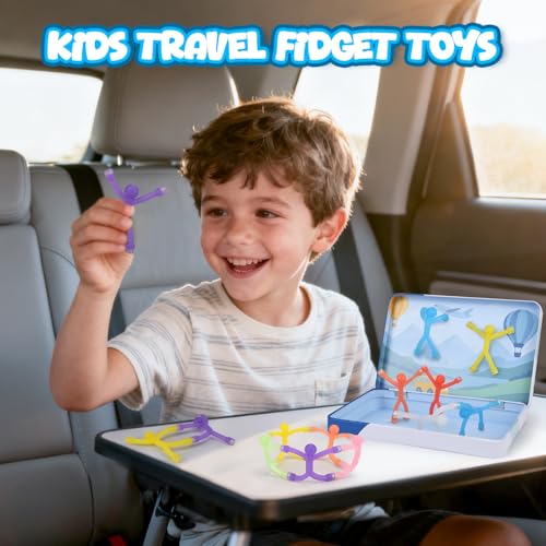 20Pcs Magnetic Travel Toys, Magnets Men for Kids with Metal Box, Airplane Car Travel Fidget Toys Portable Road Trip Activities Essential, Classroom Toys for Kids Birthday Stocking Stuffers Gifts