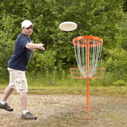 Disc Golf Basket, Portable Disc Golf Target Basket with 24 Heavy-Duty Chains, Professional Disc Golf Training Stand & Practice Basket for Backyard, Park, Camping