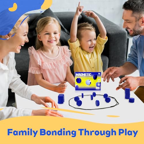 Magnetic Chess Game with Stones, 24 Piece Magnet Game with String for Kids & Adults, Puzzle Strategy Board Games for Family Night, Travel, Party & Camping﻿