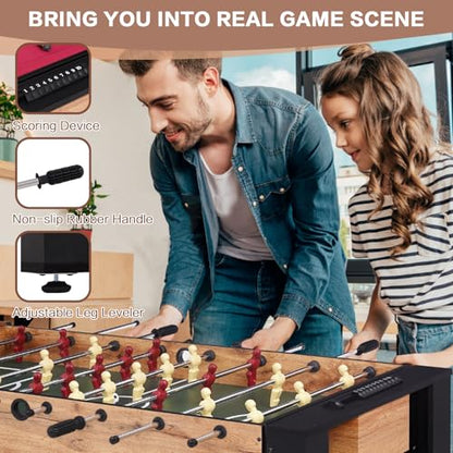 54" 2-in-1 Swivel Multi Game Table, Large Size Combo Game Table Set for Kids, Adults, Indoor and Outdoor Arcade Sports Table with Billiards/Pool, Foosball for Family, Game Room