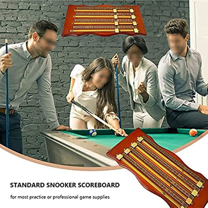 Wall Mounted Billiard Scoreboard with Rails and Pointers, Wooden Snooker Pool Scoreboard Game Scorer Billiard Accessories, for Billiard Score Keeper, Billiard Lovers, Snooker Game