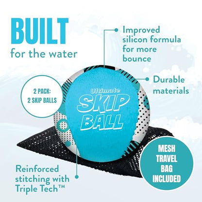 Activ Life The Ultimate Water Skip Balls, Water Bouncing Ball for Swimming Pool, Beach Toys for Friends, Family, Kids and Adults - style: Blue Spots