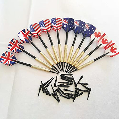 12 Pieces Professional 14 Grams Soft Tip Darts Set with Extra Plastic Tips with 4 Kinds Flights for Electronic Dartboard