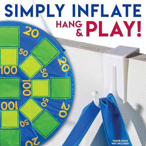 Franklin Sports Kids Dart Board - Inflatable Dart Ball Game with 3 Tennis Ball Self-Stick Darts - 20 X 20