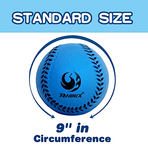 PHINIX Foam Baseball for Kids Practice- 4 Pack (Blue & Green)