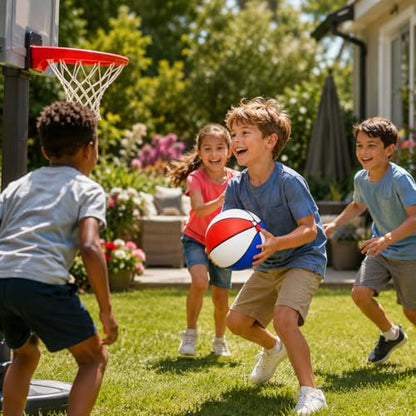 The Dreidel Company Mini Basketball, Red/White/Blue mini Basketball, Sports Lovers, Outdoor Fun, Birthday Parties Events & Gatherings, Party Favors, 7" Ball - size: Single