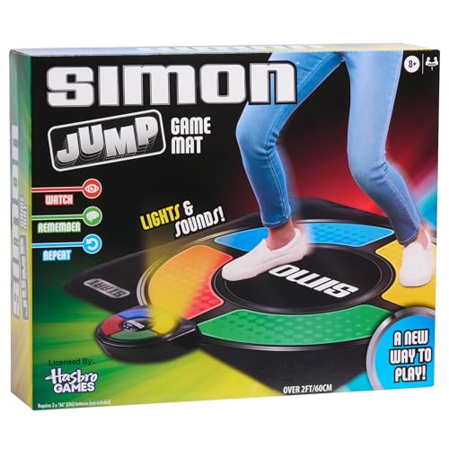 Just Play Hasbro Simon Jump Game Mat with Lights and Sounds, Electronic Memory Games for Kids, Kids Toys for Ages 8 Up