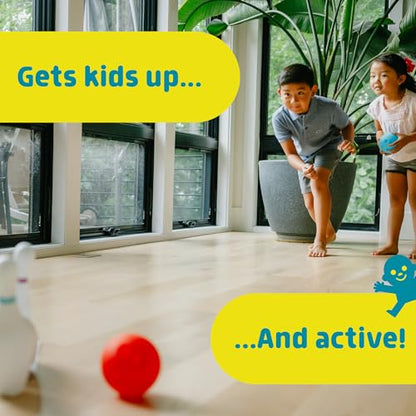 Chuckle & Roar 10-Pin Kids Bowling Set with Pin Pal – Indoor Active Game for Family Game Night, Easy Setup & Cleanup, Color & Number Learning Toy, Ages 3+