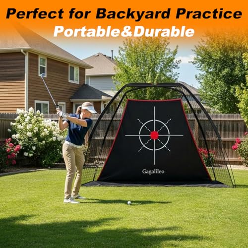 Gagalileo Golf Target Cloth: Protective Net Portable Easy Setup with S-Hooks & Ropes Indoor Outdoor Practice All Golfers Training Accuracy for Backyard Garage - size: 5.7x4.7x2.7FT