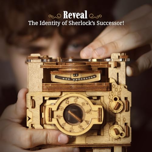 iDventure Cluebox PRO - Sherlock's Camera - Escape Room Game - sequential Puzzle Box - 3D Wooden Puzzle for Adults - Brain Teaser - Birthday Gift Gadget for Men and Women - Money Box - color: Camera of Sherlock Holmes