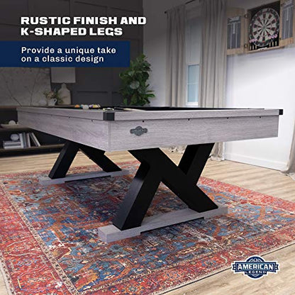 American Legend Billiard Table with Rustic Wood Finish - color: Brown