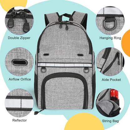 Goloni Bowling Backpack,Single Ball Bowling Bag with Shoe Compartment Up to Size 16,Bowling Bag with Padded Ball Holder - color: Grey