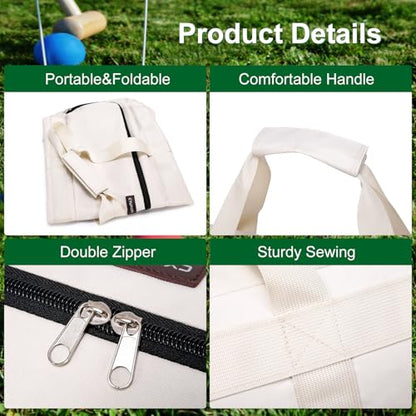 39" Croquet Set Carrying Bag for Storage,Travel Sports Duffel Croquet Mallet Storage Goalball Bat Organizer for Holding 6-8 Players Set, Croquet Stick Tote, Ideas (Bag Only) - size: 39inch