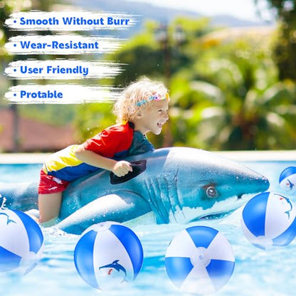 3 Pcs 12 Inch Inflatable Shark Beach Balls for Kids Shark Birthday Party Favor Decorations Pool Toy PVC Beach Ball - style: Shark