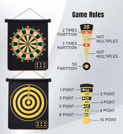 Magnetic Dart Board Outdoor Games for Kids 8-12, Teen Boys Gift Ideas for Birthday, Cool Toys for Teenage Activities Age 6 7 8 9 10 11 12 13 14 15 16 Years - style: Gift Box