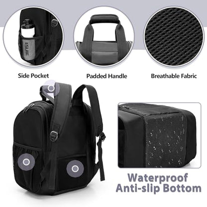 DSLEAF Bowling Ball Backpack With Side Shoe Pocket for US Mens 16, Large Capacity Bag for 1 Ball and Shoes
