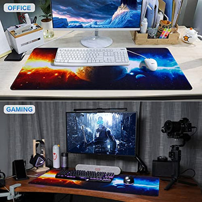 Canjoy Gaming Mouse Pad, Large Extended Mouse Pad Big Computer Mousepad for Home Office Gaming Work 31.5x15.7inch - color: Ice and Fire