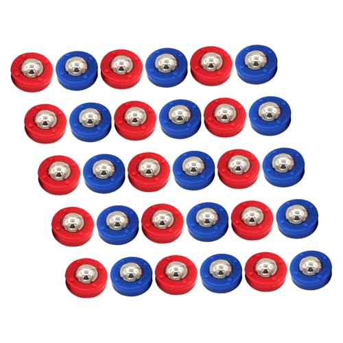 Mipcase 30pcs Tabletop Shuffleboard Replacement Rollers Pucks Steel and Plastic Mini Sliding Curling Beads for Hand-Eye Coordination Games Portable Indoor Family Entertainment