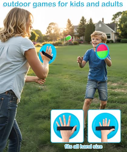 Toss and Catch Ball Game for Kids Ages 3-12, Outdoor Toys for Beach Pool Yard, Boys Birthday Gift, 2 Paddles 2 Sticky Balls - color: Blue, style: 2 paddles 2 balls