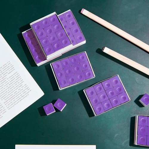 Junkin Pool Chalk Cubes for Billiard Cue Sticks, 48/72/108Pack Options, Table Accessories for Clubs, Bars & Home - color: Purple