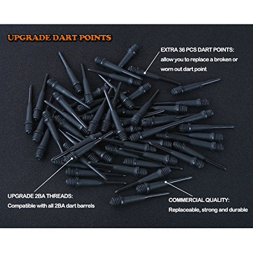 12 Pack Soft Tip Darts - Plastic Tip Darts 18 Grams with 100 Extra Dart Tips, Dart Flight Protector, Aluminum Shafts and Rubber O-Rings - style: C