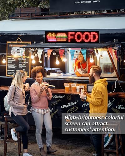 35"*8" Flexible Advertising LED Sign with 21-Key Remote and APP Control,Custom Animations, Patterns & Text,for Store,Hotel,School,Bar - size: 35"*8"