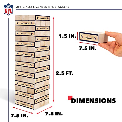 Wild Sports NFL Giant Stacking Wooden Blocks – Tumbling Tower Classic Family Game Stacks – Great Gift for Any Football Fan! - color: Houston Texans